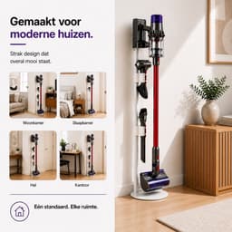 DEGG® - Stofzuiger Standaard Geschikt voor Dyson V7 V8 V10 V11 V12 V15 – Vrijstaand met Accessoirehouders – Zonder Boren – Wit — thumbnail 5