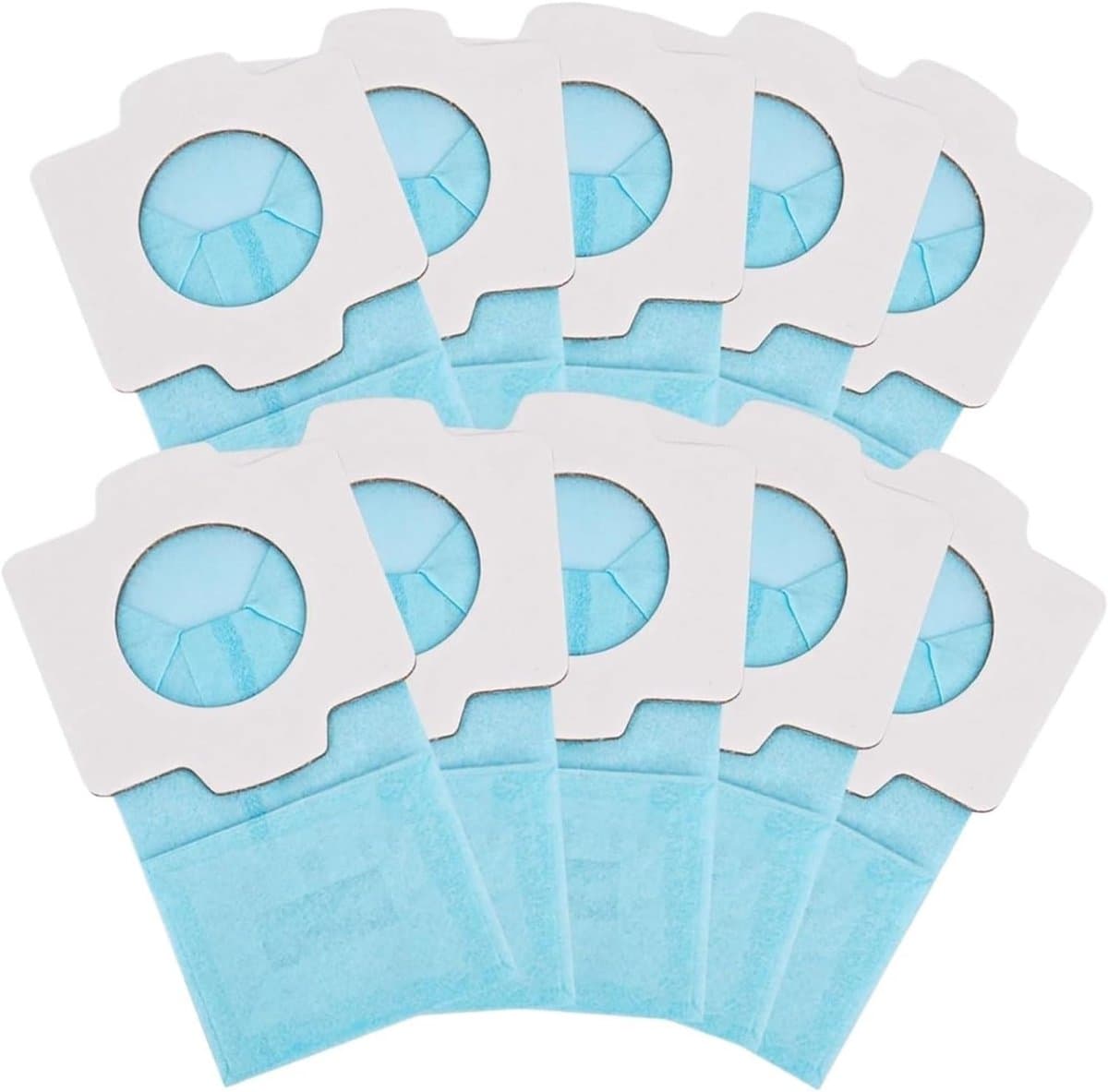 10x Stofzakken - geschikt voor Makita DCL182ZB, DCL182, CL107FD, DCL282, CL121D, CL002G - 194566-1 Blauw - 10.16 x 18.42 x 1.91 cm - voor kruimeldief snoerloos, handstofzuiger — afbeelding 1