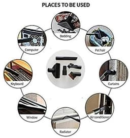 Stofzuiger Zuigmond Set - 6 Stuks - geschikt voor Miele，Philips，AEG，Karcher，Bosch，Numatic，Nilfisk - spleetzuigmond - Universeel Opzetstuk - zwart — thumbnail 2
