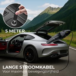STAUS&BACH Kruimelzuiger met licht - Lichtgewicht kruimeldief snoerloos - Handstofzuiger voor auto - SuperNova - Zwart — thumbnail 3