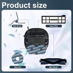 28stuks - Stofzuiger accessoireset - Accessoireset geschikt voor Eufy X10 Pro Omni Robotstofzuiger - 2x Hoofdborstel - 6x stofzak- 4 x filter - 6 x zijborstels - 8x dweildoek - 1 reinigingsborstel - 1 schroevendraaier — thumbnail 5