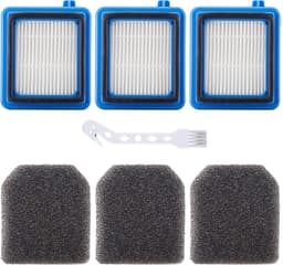 6-delige filterset — geschikt voor AEG QX6-, QX7-, QX8-2- en FX9-series — Vervangingsmodel: ASKW1 — Bevat 3 filters en 3 schuiminzetstukken — Wasbaar en duurzaam — Inclusief reinigingsborstel — thumbnail 1