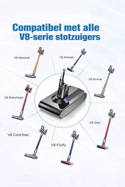 Vervangende Accu / Batterij voor Dyson V8 met filterset Accu / Batterij / 4500 mah / EXPER — thumbnail 2