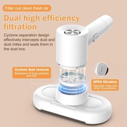 Matrastoftzuiger, UV-licht anti-mijtstofzuiger voor matrassen, handstofzuiger met HEPA-filter, elimineert 99,99% van alle mijten voor bedden, kussens, banken en vloerkleden — thumbnail 3
