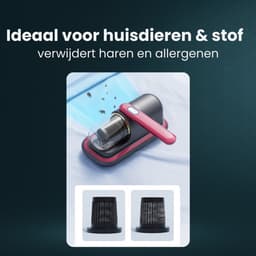 Purgato Huisstofmijt Stofzuiger - UV Lamp Kruimeldief - 8000 Pa zuigkracht Handstofzuiger voor Matras en Textiel - USB Oplader - Kruimelzuiger Rood — thumbnail 5