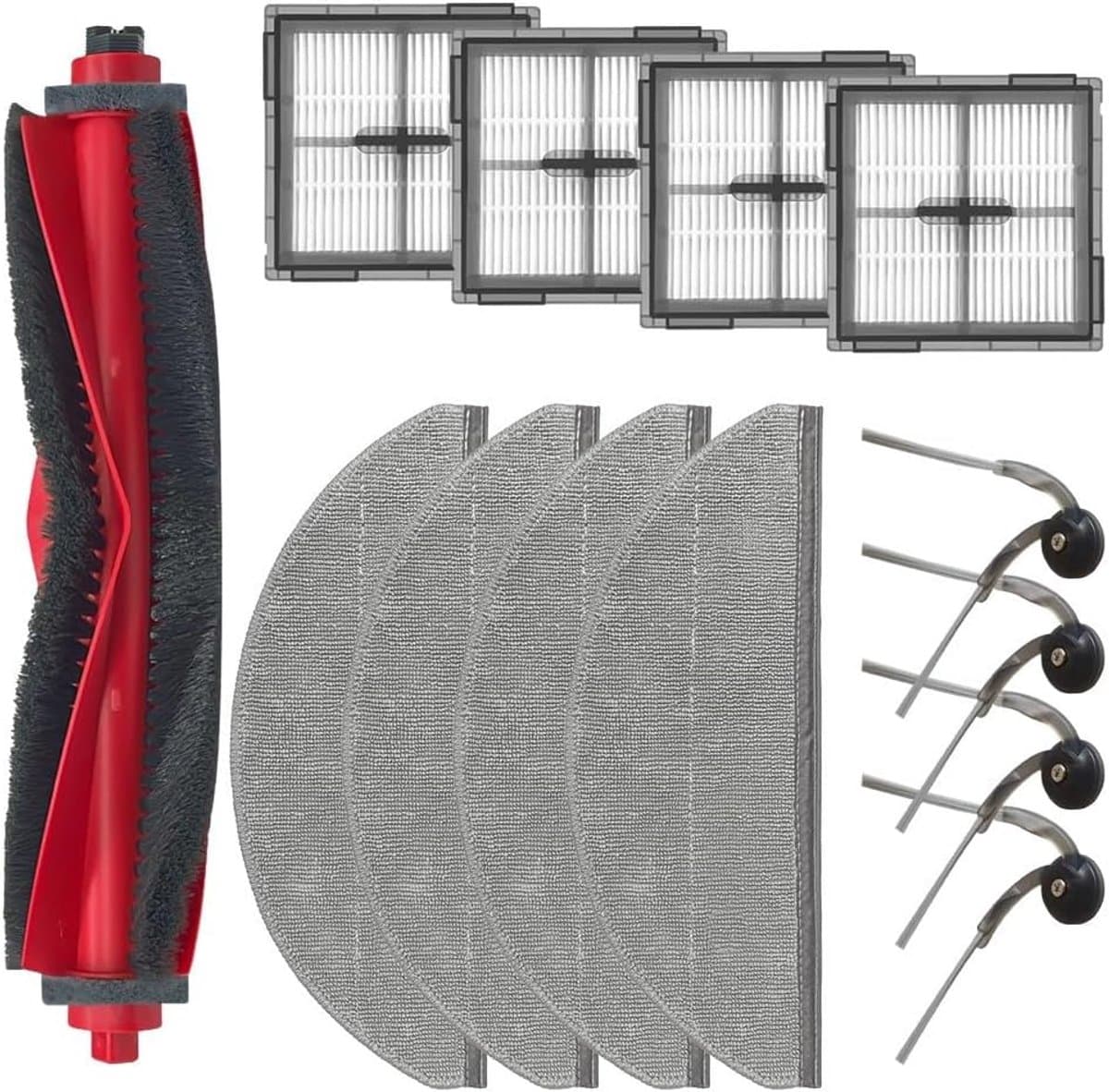 Roborock Q10 VF / Q10 VF+ / Q10 PF / Q10 PF+ Onderhoudsset – 13-Delige Accessoireset met Hoofdborstel, 4 Filters, 4 Zijborstels en 4 Dweilpads — afbeelding 1