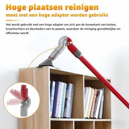 Hoek opzetstuk geschikt voor Dyson V7 V8 V10 V11 V15 - Rotatie Tot 90 Graden - Ergonomisch Stofzuigen - Steelstofzuiger Onderdelen - Rood/Grijs — thumbnail 4
