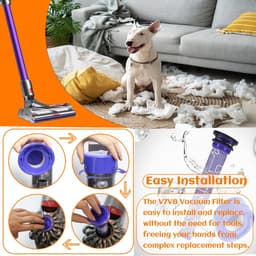 Filter - 4 Stuks - Pre- & Post Filter Geschikt - Accessoires Vervanging - Blokkeer Effectief Fijne Deeltjes En Zwevend Stof - Geschikt Voor Dyson V7, V8 96747801 Accessoires Vervanging Dc58, Dc59, Dc61, Dc74 — thumbnail 3