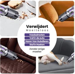 Kruimeldief Snoerloos - Handstofzuiger - 20.000 Pa zuigkracht - Auto Stofzuiger met 9 Opzetstukken - Kruimelzuiger - 100W - Airduster - Zuigen & Blazen — thumbnail 5