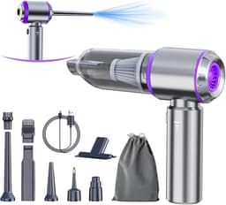 4-in-1 Draagbare Luchtcompressor - Auto Stofzuiger Draadloos - Kruimelzuiger - Uitgerust met Borstelloze Motor - Geschikt voor Auto, Huis, Kantoor en Camping — thumbnail 1