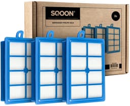 SQOON® Filterset geschikt voor o.a. Philips, AEG en Electrolux - 3 STUKS - Gelijk aan model: FC8031 - Voor optimale stofopvang en schone lucht — thumbnail 1