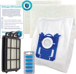 Multaparts® stofzuiger-APK set geschikt voor AEG AB31 / AB51 / VX4 | Complete onderhoudsset met stofzuigerzakken type S-BAG (10 x), motorfilter (2 x), HEPA filter, geursticks (5 x) APK-checklist & APK-sticker | Maak je stofzuiger weer als nieuw — thumbnail 1