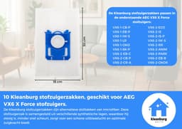 Kleanburg® - Geschikt voor AEG VX6 X Force - Stofzuigerzakken - 10 stuks — thumbnail 4