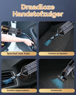 Draadloze Handstofzuiger - Mini - Accu Stofzuiger met Borstelloze Motor - Voor Auto en Thuis — thumbnail 4