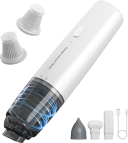 Kruimeldief - Handstofzuiger - Draadloze Stofzuiger - Autostofzuiger - Draagbare Stofzuiger - Kruimelzuiger - USB Oplaadbaar - Sterke Zuigkracht - Wasbaar Filter - Inclusief 2 Filters - Draadloos - - Zonder Zak - Compact - Wit - 1 Stuk — thumbnail 1