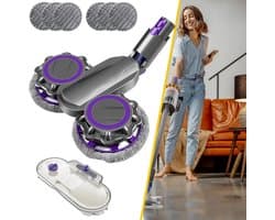 Elektrische Dweilkop - Mopkop Voor Dyson V7/V8/V10/V11/V15 Stofzuiger - Natte En Droge Dweilkop - Verwijderbare Watertank