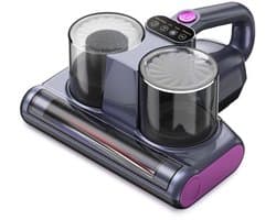 Mijtzuiger voor matrassen met UV-C-licht, mijtzuiger 12000 Pa sterke afzuiging, HEPA-filter, hetelucht, ultrasoon, matrasreiniger verwijdert 99,9% van de allergenen voor matrassen, dierenharen, banken