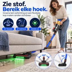 VOLOSON V18 draadloze steelstofzuiger - 50 kPa - 550 W - tot 60 min - 1,5 L - touchscreen - blauw — thumbnail 2