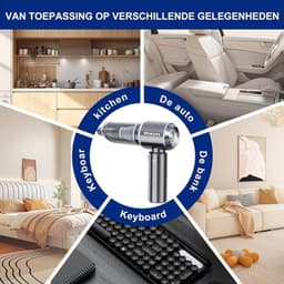 Draadloze Handstofzuiger - Autostofzuiger - 22000 Pa Zuigkracht - Cyclonische Zuiging - Blaasfunctie - Borstelloze Motor - Oplaadbaar - Compact en Lichtgewicht — thumbnail 4