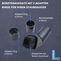 Merkloze Stofzuigerborstel 35mm met Adapter voor 32/30mm - Draaibaar — thumbnail 3