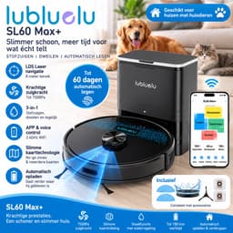 Lubluelu SL60 Max+ Robotstofzuiger met Dweilfunctie – 7500Pa – LDS Lasernavigatie – Automatisch Legen – App & Spraakbediening — thumbnail 1