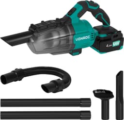 VONROC Krachtige accu steelstofzuiger – VPower 20V – Incl. 4.0Ah accu & snellader – 0.6L opvangbak - Incl. 3 mondstukken, 2 verlengbuizen en flexibele slang — thumbnail 2