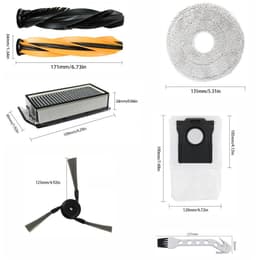 Accessoireset - Geschikt voor Dreame X50 Ultra Complete/ L50 Pro Ultra/S50 Pro - 2 Hoofdrolborstel, 6 Stofzak, 4 Zijborstels, 2 Filter, 4 Dweildoeken, 1 Reinigingsborstel — thumbnail 2