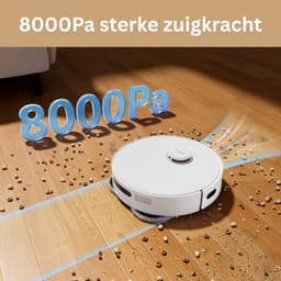 JONR T5 Pro Robotstofzuiger met Uitschuifbare Dweil – 8000Pa Zuigkracht, Automatische Reiniging & Drogen, AI LiDAR Navigatie — thumbnail 5