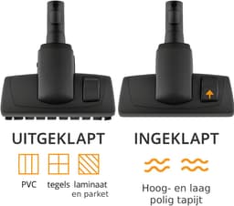 Combi zuigmond geschikt voor Miele C1 / C2 / C3 / S1 / S2 / S4 / S5 / S6 / S8 / SBD / 285 stofzuigers - Met kliksysteem en breed wiel - 35mm — thumbnail 2