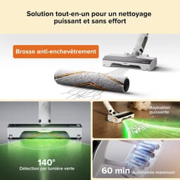 ROBOROCK H60 HUB - Draadloze steelstofzuiger met automatisch leegmaakstation - Verwijderbare accu 60 min - 115 AW — thumbnail 4