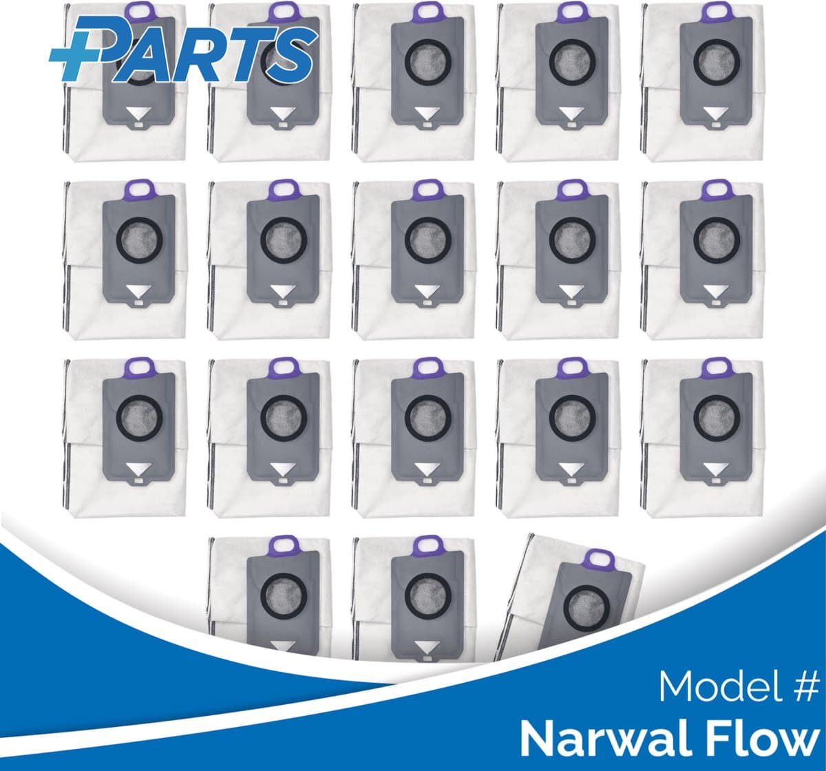 Narwal Flow Stofzakken (18 Stuks, Plus.Parts® alternatief voor CP-PJ-A00129-00-00) — afbeelding 1