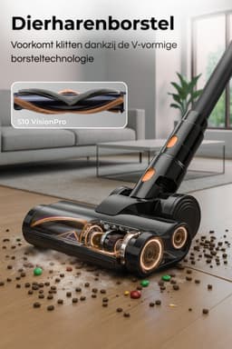 MYBOT S10 VisionPro - Steelstofzuiger - 2 Accu's - 430W - 34Kpa - 3 Zuigniveaus - Vacuum Cleaner - Steelstofzuiger Draadloos - Zonder Zak - Op Accu — thumbnail 2