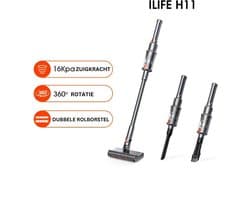 iLife H11 - steelstofzuiger zonder zak op accu - stofzuiger draadloos - snoerloos - 16.000KPa Zuigkracht
