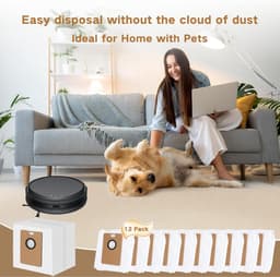 SnelShoppen - 12 Stuks Stofzuigerzakken voor Robotstofzuiger, Perfecte Pasvorm en Sterke Afsluiting, 3.5L Capaciteit, Vervangingszakken voor Tapo RV30 — thumbnail 5