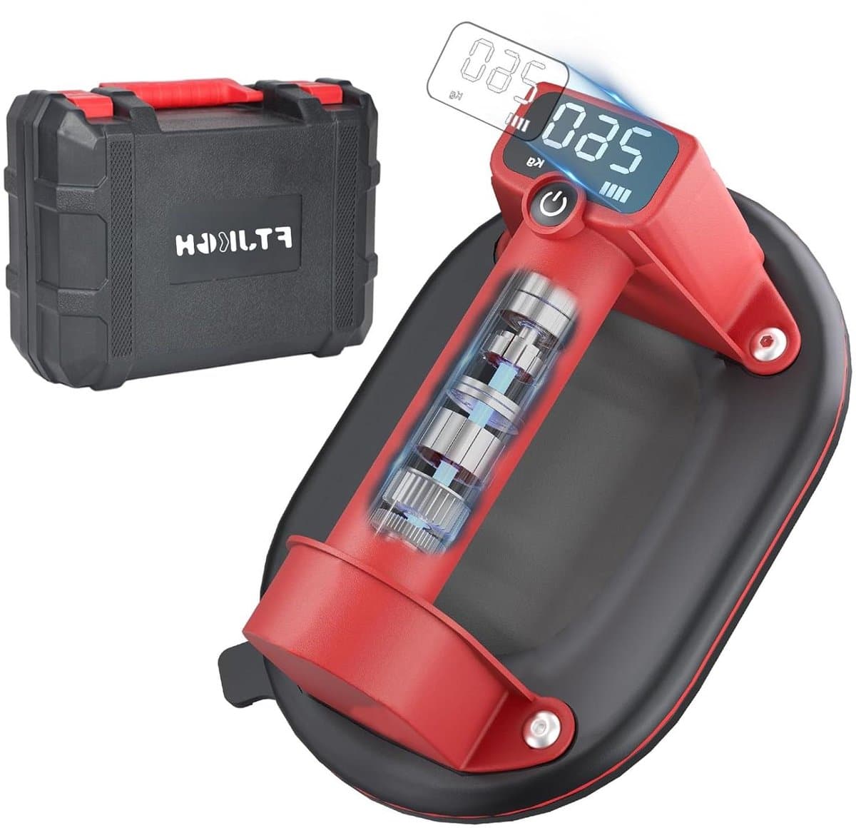 Vacuümlifter Set - Zuignap Lifter - Zware Lasten Tillen - LCD Live Check - 260kg Draagkracht - Zwart — afbeelding 1