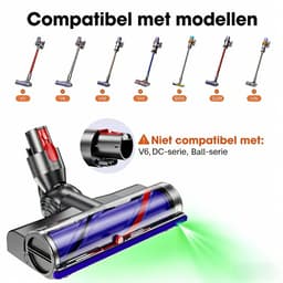 BLOSSOM Stofzuigerborstel - Aangedreven Zuigmond Geschikt voor Dyson Steelstofzuiger V8/V10/V11/V15/G5 - Turbo Borstel - Vloerzuigmond - Blauw — thumbnail 2