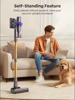 Draadloze Stofzuiger - Steelstofzuiger Bezem - Krachtig Reinigen - Intelligent Display - 60 Min Looptijd - Goud — thumbnail 3