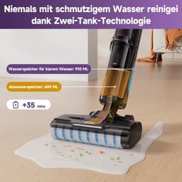 JOYNEXTBUY - Droog Stofzuiger Draadloos - 3-in-1 Steelstofzuiger met Dweilfunctie - Zelfreinigend - Dierenharen - Zwart/Paars — thumbnail 3