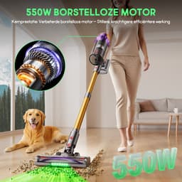 Hiaonyx steelstofzuiger - 9-in-1 steelstofzuiger draadloos - 75000pa - Met dierenborstel - LED Groene Stofdetectielamp - Geschikt voor Tapijten - Harde Vloeren en Dierenharen - 1.8-liter stofopvangbox - Goudkleurig — thumbnail 1