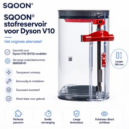 SQOON® Stofreservoir geschikt voor Dyson V10/SV12 - Gelijk aan model: 969509-01 - Groot formaat 195 mm - Ideale vervanging voor versleten opvangbak — thumbnail 3