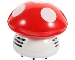 Mini Stofzuiger - Tafelstofzuiger Kruimeldief - Bureau Schoonmaken - Laag Geluidsniveau - 115 Gram - Rood