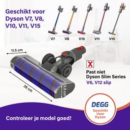 DEGG® - Mondstuk / Parketborstel - Geschikt voor Dyson V7, V8, V10, V11 en V15 - Geschikt als Dyson accessoires / onderdelen - Geschikt voor Dyson stofzuigermondstuk, vloerzuigmond en turbo borstel — thumbnail 3