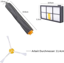 Vervangende onderdelenset geschikt voor iRobot Roomba 960 980 990 900 890 896 885 886 865 866 800 805 860 861 870 871 880 accessoireset met 6 zijborstels + 4 HEPA-filters + 2set/4 stuks Rollers — thumbnail 2
