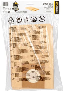 Powerplus Stofopvangzak POWX326A – Nat-/droogzuiger en tapijtreiniger – 480 mm x 240 mm – 3 stuks – Geschikt voor POWX326 — thumbnail 3