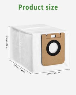 PolkaHome® 12 stofzakken geschikt voor Dreame D10 Plus, D10s Plus, L10 Plus en Z10 Pro – duurzame vervangingsstofzakken voor robotstofzuigers — thumbnail 3