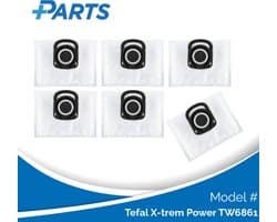 Tefal X-trem Power TW6861 Stofzakken (6 Stuks, Plus.Parts® alternatief voor ZR200540)
