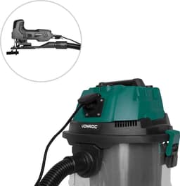 VONROC Nat- en droogzuiger / Stofzuiger - 1400W – Inschakelautomaat - Blaasfunctie – 20L RVS tank – 3m slang - 6m stroomkabel — thumbnail 2