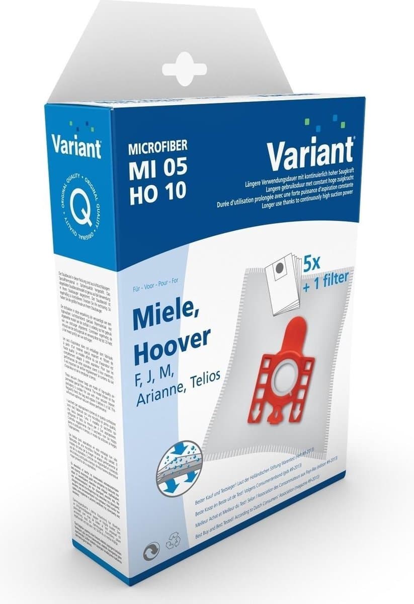 Miele Hoover F J M Ariane Tlios microfiber stofzuigerzakken 5 stuks + filter — afbeelding 1