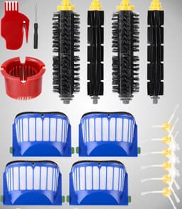 Vervangende borstels geschikt voor iRobot Roomba 600 Serie 605 606 610 615 616 620 621 625 630 631 632 650 651 653 655 660 670 671 676 680 681. Set van 17 accessoires voor optimale prestaties. — thumbnail 1