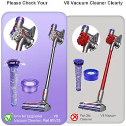 17 Parts 3-delige Filterset geschikt voor Dyson V8 & V7 - Compatibel met Animal, Absolute, Motorhead, Fluffy, SV10 - Inclusief 3 Voorfilters, 3 HEPA Achterfilters & Reinigingsborstel - Accessoires Vervanging DC58/DC59/DC61/DC74 — thumbnail 4